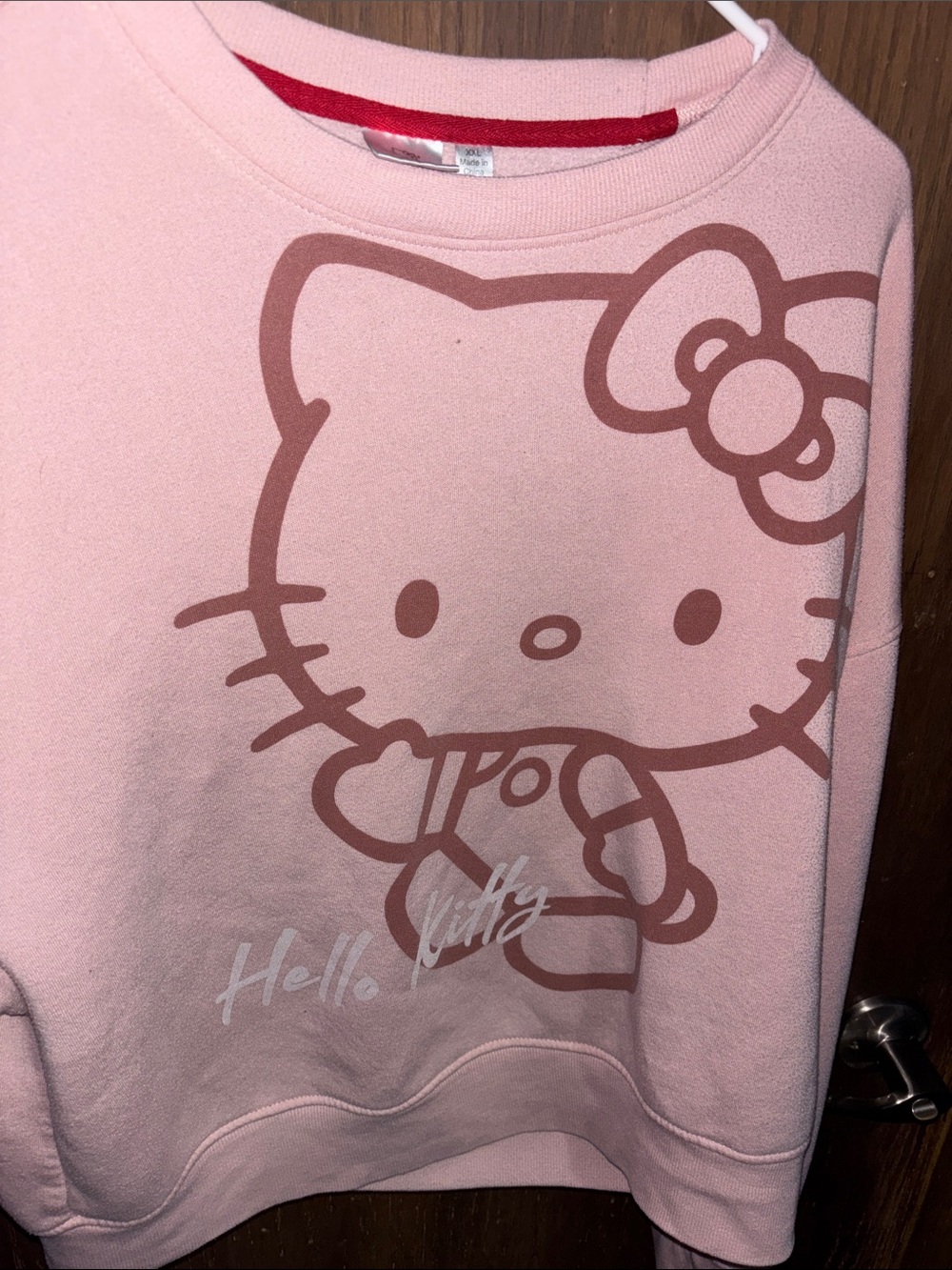 Hello Kitty Light Pink Crewneck with Brown Graphic - Picture 3 of 13
